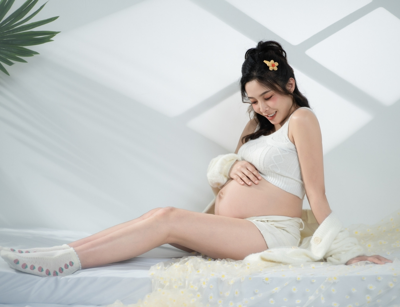 Pregnant mother resting