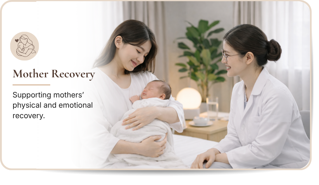 Mother Recovery care philosophy card