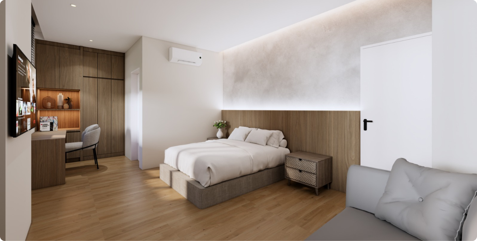 Hotel-style suite bedroom